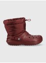 Čizme za snijeg Crocs Classic Lined Neo Puff Boot boja: bordo