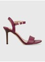 Kožne sandale Lauren Ralph Lauren Gwen boja: ljubičasta, 802836571004