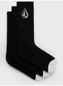 Čarape Volcom (3-pack) za muškarce, boja: crna