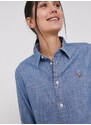 Pamučna košulja Polo Ralph Lauren za žene, boja: plava