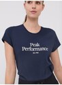 Pamučna majica Peak Performance boja: tamno plava