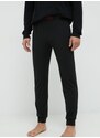Dugi doljnji dio pidžame HUGO za muškarce, boja: crna, glatka