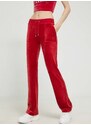 Donji dio trenirke Juicy Couture Del Ray za žene, boja: crvena, glatki materijal