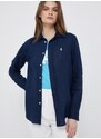Lanena košulja Polo Ralph Lauren boja: tamno plava, regular, s klasičnim ovratnikom