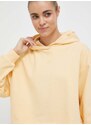 Dukserica 4F za žene, boja: žuta, s kapuljačom, glatka