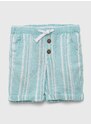 Dječje pamučne kratke hlače United Colors of Benetton boja: tirkizna, s uzorkom, podesivi struk