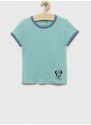 Dječja pamučna majica kratkih rukava United Colors of Benetton boja: tirkizna