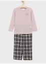 Dječja pidžama Abercrombie & Fitch boja: ružičasta, glatka