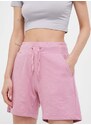 Kratke hlače CMP za žene, boja: ružičasta, glatki materijal, visoki struk