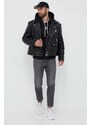 Kožna ramones jakna Calvin Klein Jeans za muškarce, boja: crna, za prijelazno razdoblje