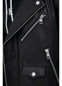 Kožna ramones jakna Calvin Klein Jeans za muškarce, boja: crna, za prijelazno razdoblje