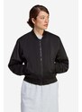 Bomber jakna adidas Originals za žene, boja: crna, za prijelazno razdoblje, HA7157-black