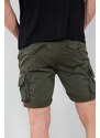 Pamučne kratke hlače Alpha Industries boja: zelena, 176203.142-green