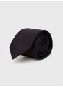 Kravata od svile HUGO boja: crna