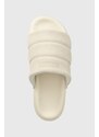 Natikače od brušene kože adidas Originals Adiette Essential za žene, boja: bež, IE9648