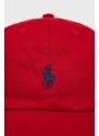Pamučna kapa za djecu Polo Ralph Lauren boja: crvena, glatka