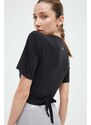 Majica kratkih rukava za jogu adidas Performance Studio boja: crna