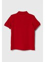 Pamučna polo majica United Colors of Benetton boja: crvena, glatki model