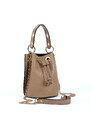 Luksuzna Talijanska torba od prave kože VERA ITALY "Arpesta", boja taupe, 20x20cm