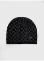 Kapa s dodatkom kašmira Calvin Klein boja: crna, od tanke pletenine