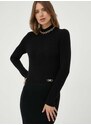 Vuneni pulover MICHAEL Michael Kors za žene, boja: crna, s poludolčevitom