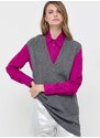 Pulover s dodatkom vune Pinko za žene, boja: siva
