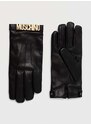 Kožne rukavice Moschino za žene, boja: crna