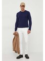 Vuneni pulover Polo Ralph Lauren za muškarce, boja: tamno plava