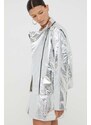 Jakna Stine Goya Rockey za žene, boja: srebrna, za prijelazno razdoblje, oversize