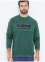 Pamučna dukserica Hummel za muškarce, boja: zelena, s aplikacijom