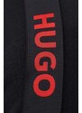 Homewear pamučna dukserica HUGO boja: crna, s aplikacijom