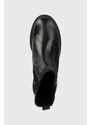 Gležnjače Tommy Hilfiger FEMININE FELT CHELSEA BOOTIE za žene, boja: crna, ravni potplat, s toplom podstavom, FW0FW07655