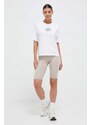 Kratke hlače adidas Originals za žene, boja: bež, bez uzorka, visoki struk