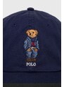 Pamučna kapa sa šiltom Polo Ralph Lauren boja: tamno plava, s aplikacijom