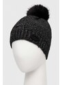 Kapa s dodatkom vune Guess boja: crna, od tanke pletenine