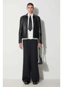 Kožna jakna Han Kjøbenhavn za muškarce, boja: crna, za prijelazno razdoblje