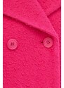 Vuneni kaput Red Valentino boja: ružičasta, za prijelazno razdoblje, kopčanje u dva reda