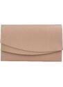 Delami Jednostavna clutch torbica s atipičnim preklopom Julika, tamnobež boje