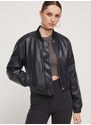 Bomber jakna Abercrombie & Fitch za žene, boja: crna, za prijelazno razdoblje