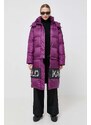 Pernata jakna Karl Lagerfeld za žene, boja: ljubičasta, za zimu