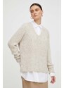 Vuneni pulover Drykorn za žene, boja: bež