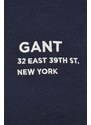 Dukserica Gant za muškarce, boja: tamno plava, s kapuljačom, s aplikacijom