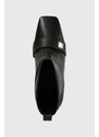 Kožne gležnjače Karl Lagerfeld MASQUE za žene, boja: crna, s debelom potpeticom, KL30760
