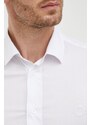 Košulja Trussardi za muškarce, boja: bijela, slim, s talijanskim ovratnikom