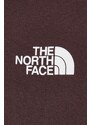 Pamučna dukserica The North Face za žene, boja: smeđa, s kapuljačom, s tiskom