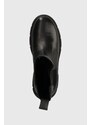 Kožne gležnjače Tommy Hilfiger ESSENTIAL LEATHER CHELSEA BOOT za žene, boja: crna, ravni potplat, FW0FW07490