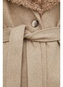 Kaput s primjesom vune Bruuns Bazaar boja: bež, za prijelazno razdoblje, oversize