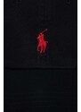 Pamučna kapa sa šiltom Polo Ralph Lauren boja: crna, s aplikacijom