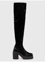 Čizme HUGO Kris za žene, boja: crna, s debelom potpeticom, 50509843