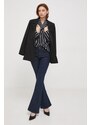 Bluza Tommy Hilfiger za žene, boja: tamno plava, s uzorkom